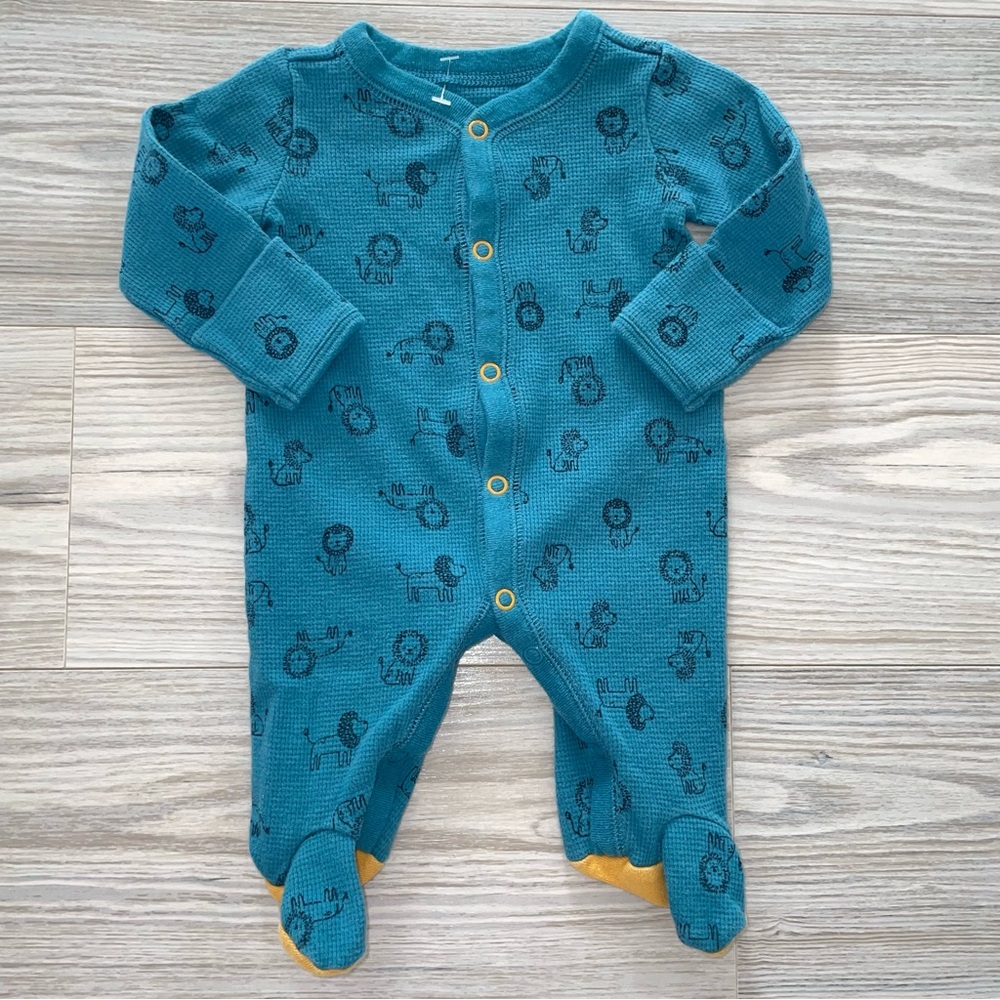 Carter’s Baby Boys One-Piece Sleeper Newborn Green Turquoise Lion Print